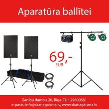 Skaņas un gaismas aparatūra ballītei <br /><span style=text-transform:none;><small> komplekts</small></span>